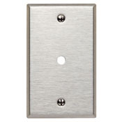 1-Gang .312-Inch Hole Device Telephone/Cable Wallplate, Standard Size, Box Mount, Stainless Steel