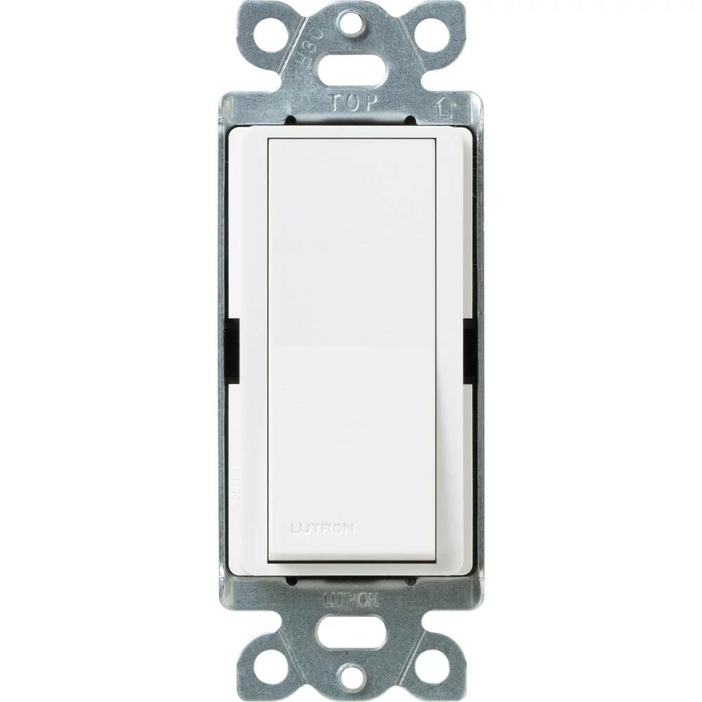 Lutron Claro 15 Amp, Single-Pole On/Off Rocker Switch with Locator Light, Snow