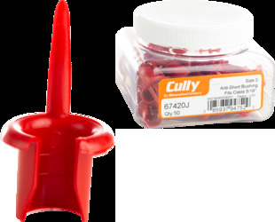 Size 0 Plastic Anti-Short Bushing, Fits Armored Cable 5/16"-14/2, 14/3, 12/2, 12/3, Red,Jar