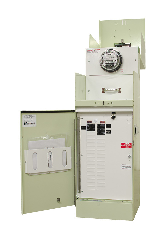 CP3B12110A22SL1 Ringed, 200 Amp, 240V, 4 Term, Main Circuit Breaker, 2-16 Circuit, Load Centers, 22k, Switch Load, Mint Green