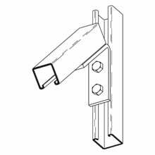 Eaton B-Line series closed angle, 4.37" H x 5" L x 1.62" W, Steel, Electro-plated, Four hole closed angle, 37 1/2 deg