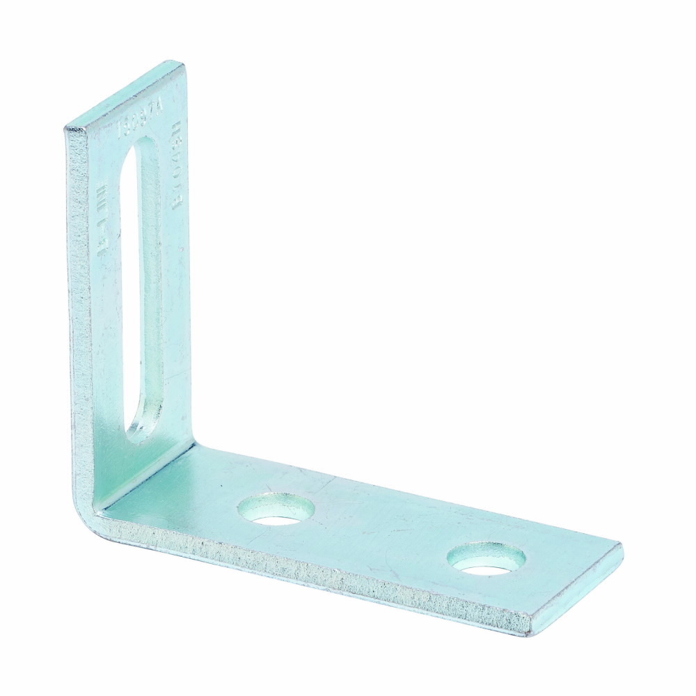 Eaton B-Line series corner angle, 4.12" H x 4.12" L x 1.62" W, Steel, Electro-plated, Three hole adjustable corner angle, 90 deg