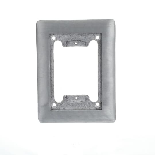Single Gang Carpet Plate for Floor Boxes for Power and Communications, Length 4-5/8 Inches, Width 6-1/8 Inches, Aluminum