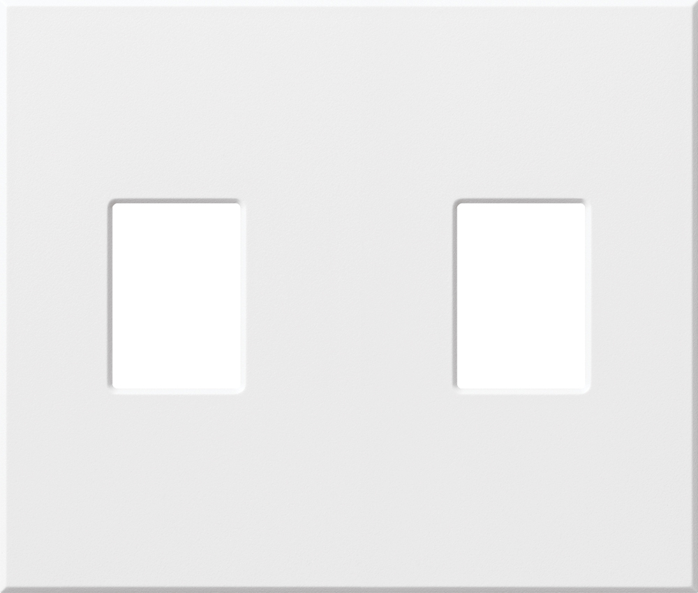 Nova T Wallplate Kit, 3-gang, small, small, small openings, fins broken, White