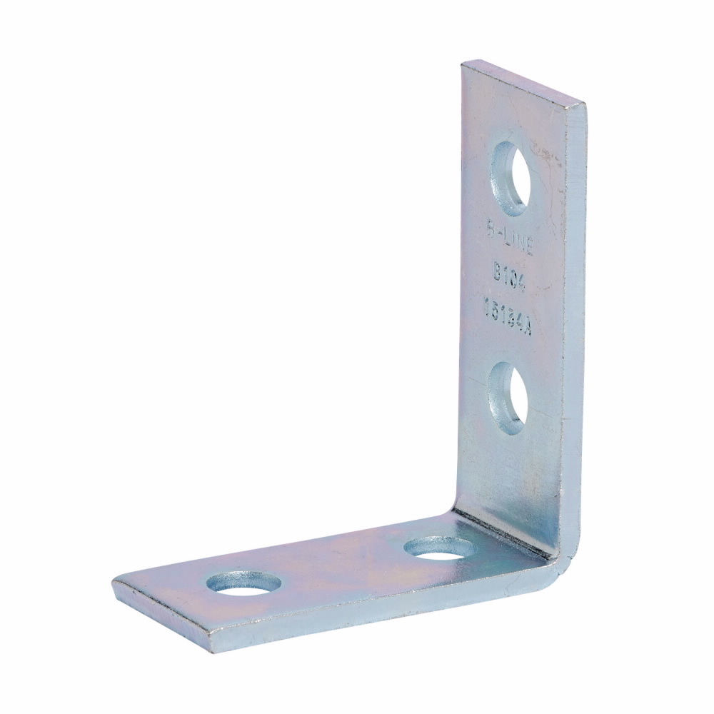 Eaton B-Line series corner angle, 4.12" H x 4.12" L x 1.62" W, Stainless steel type 304, Four hole corner angle, 90 deg, pre-assembled