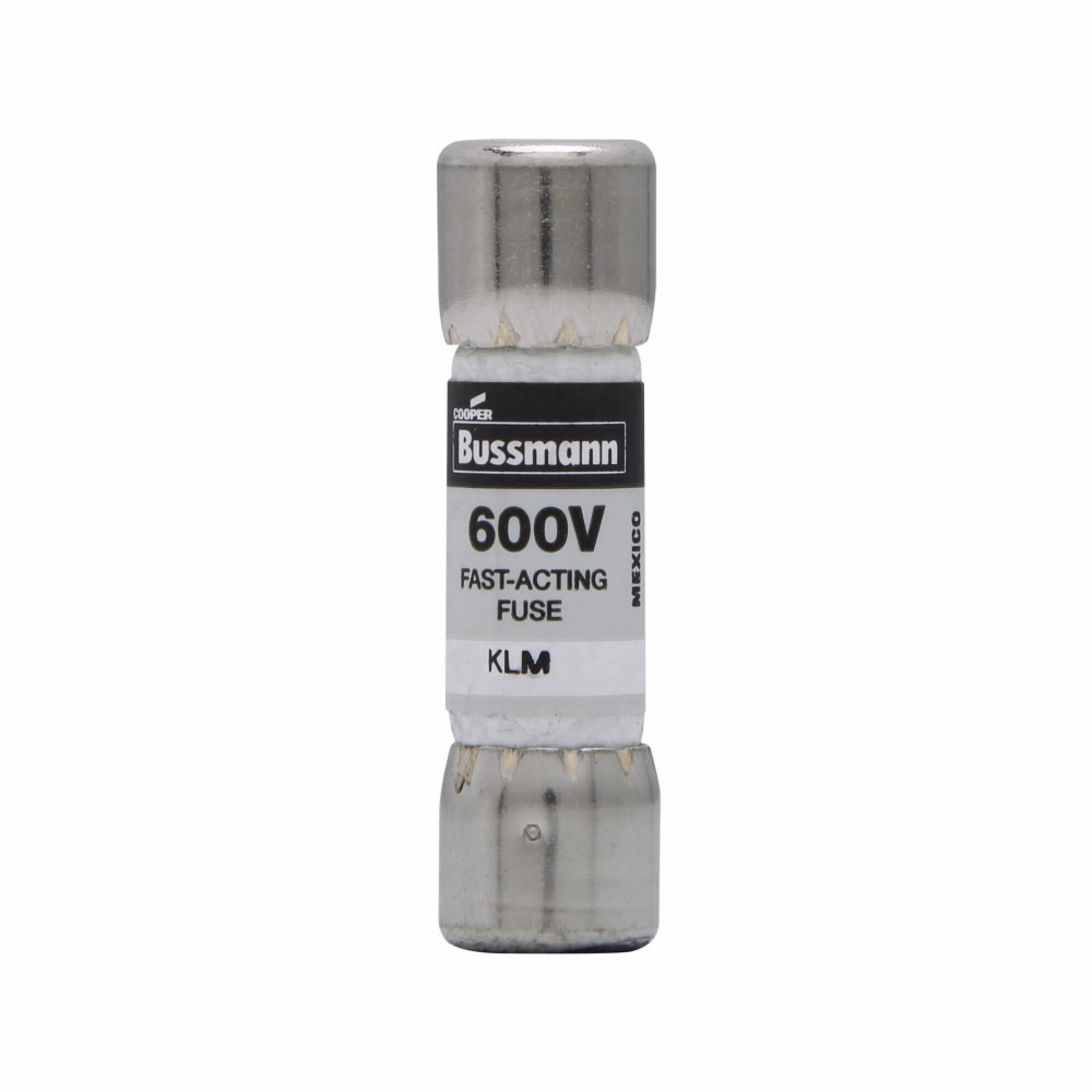 Eaton Bussmann series KLM fuse, 600 Vac, 600 Vdc, 4A, 100 kAIC at 600 Vac, 50 kAIC at 600 Vdc, Non Indicating, Fast acting, Ferrule end X ferrule end, Melamine tube, Nickel-plated bronze endcap