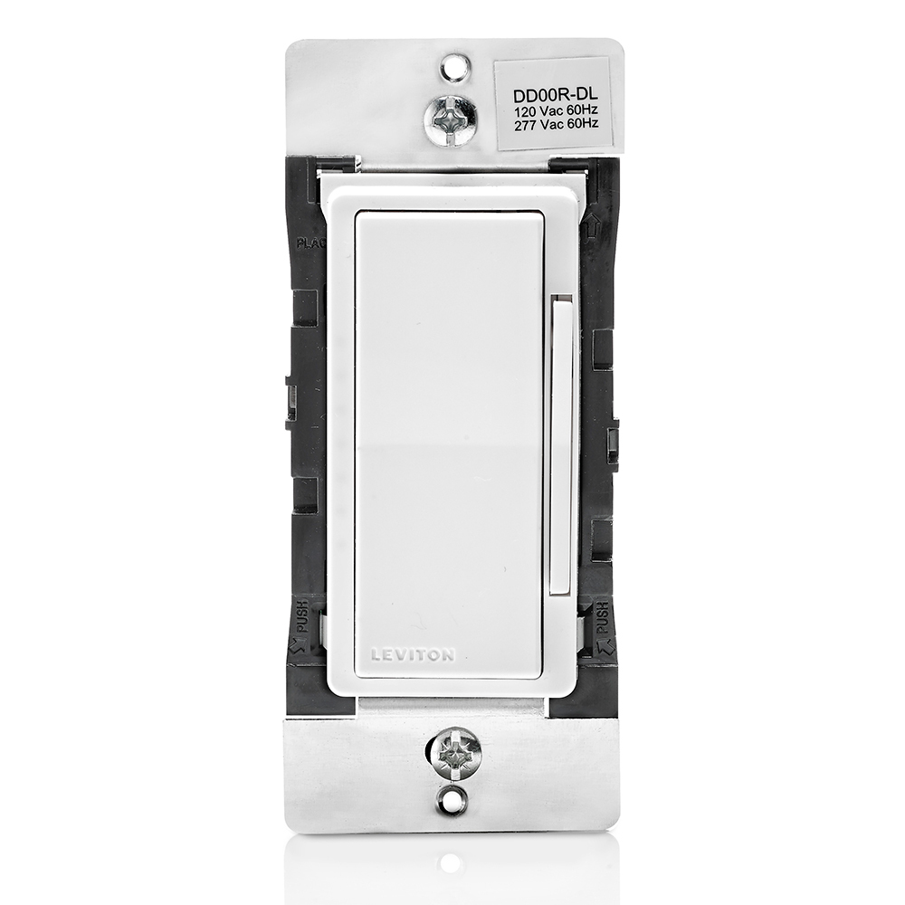 Decora Digital Dual Voltage Matching Dimmer Remote for use with Decora Digital Dimmers in 3-way or up to 5 additional location applications. With LED Locator and Brightness Display. White face assembled on device, Ivory and Light Almond faces included.