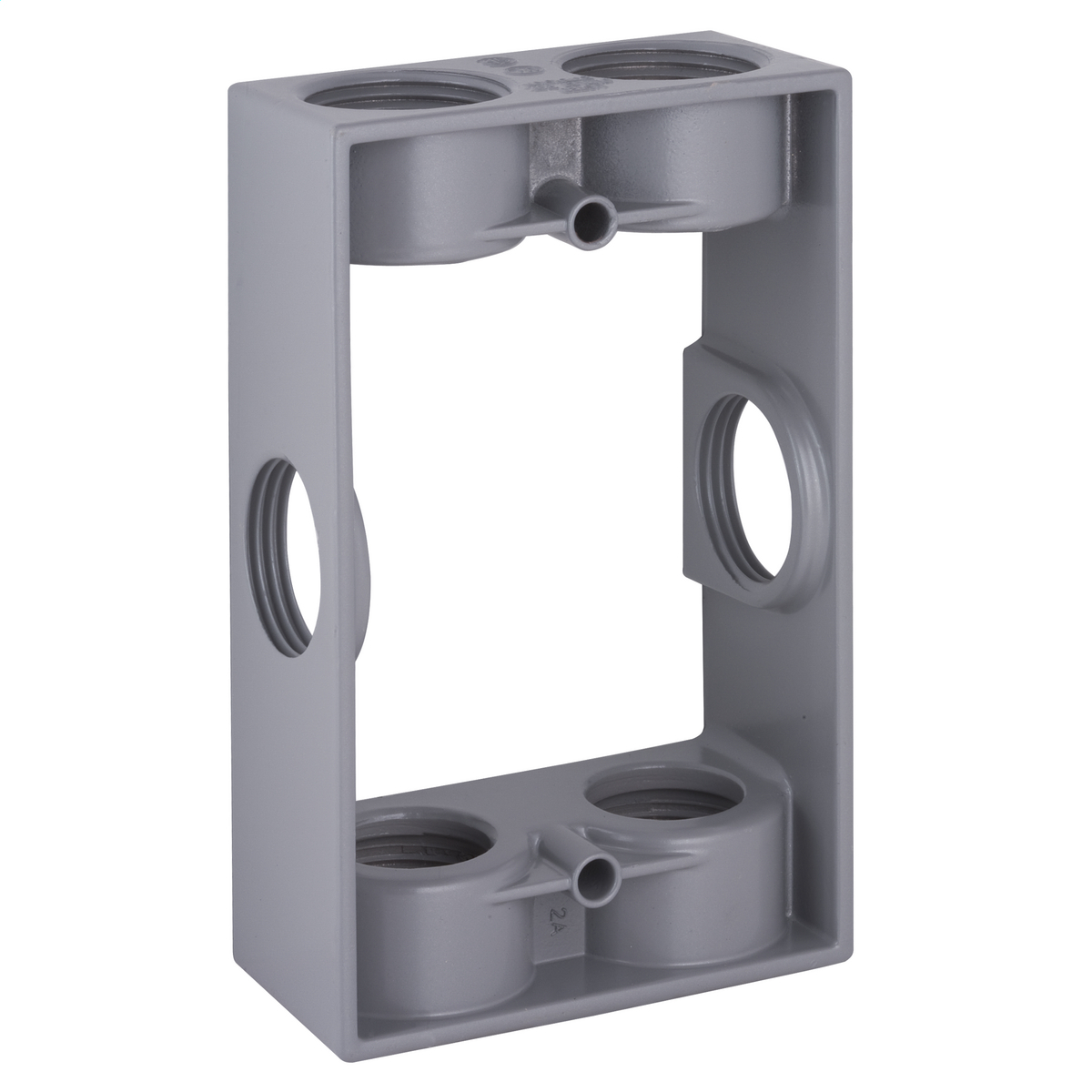 1-1/2 In. Deep Extension Adapters with Lugs - Six Threaded Outlets -5-1/4 In. x 3-1/2 In., (6) 3/4 In. Outlets