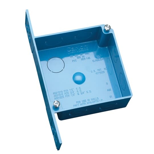 4 inch. 20 cubic inch. ENT non-metallic outlet box with 1/2 inch. knockouts.