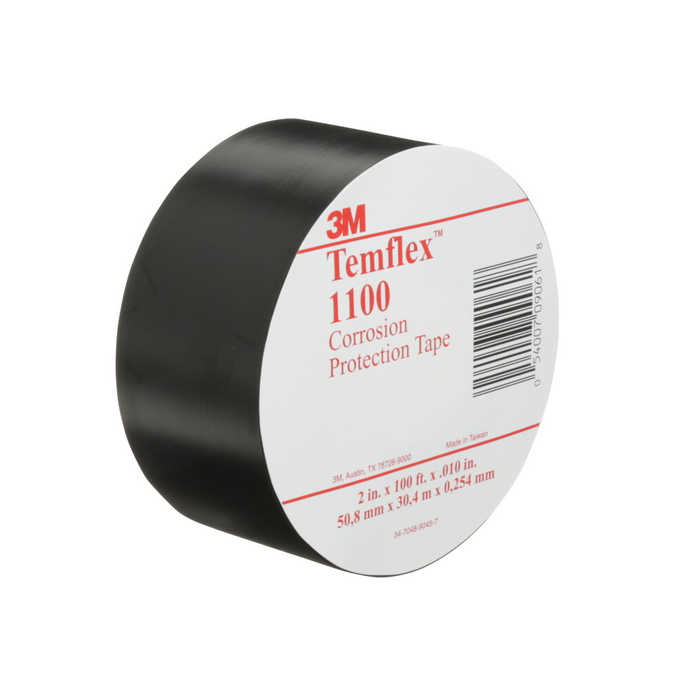 3M(TM) Temflex(TM) Corrosion Protection Tape 1100-UNPRINTED-2x100FT, 2 in x 100 ft (51 mm x 30,5 m), 24 per case