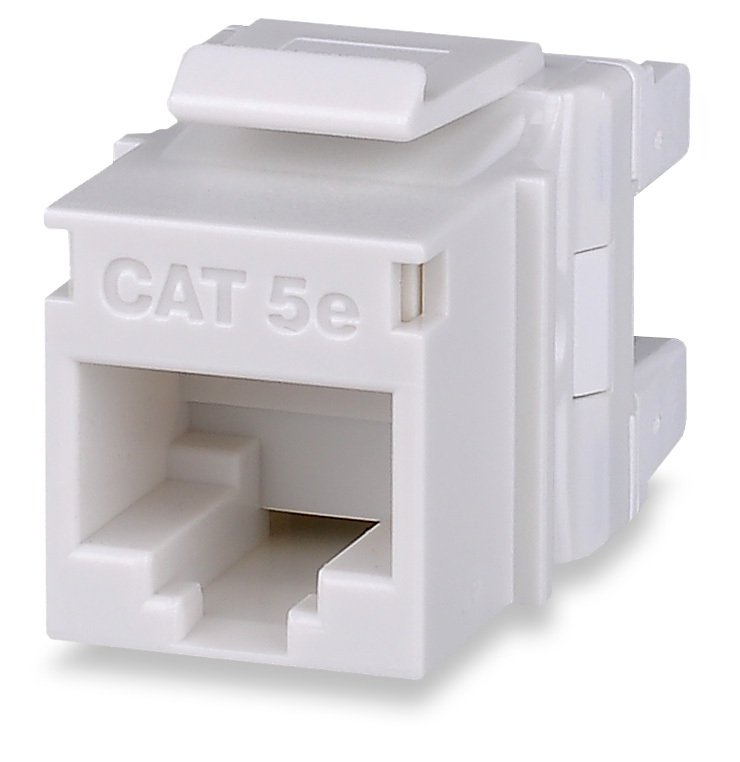Cat 5e MT-Series Unscreened Keystone Jack, White