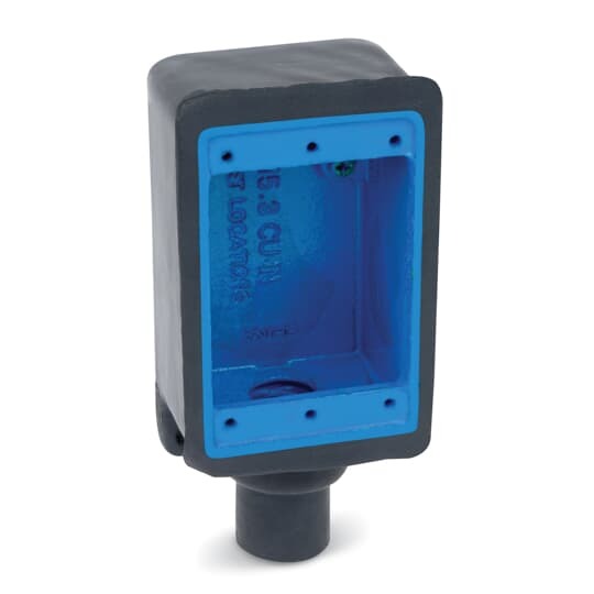 PVC Double-Coated Dead End Device Box, FD Series, Single Gang, Deep Style, Pipe Size 1/2 Inch/16 Metric, Iron Alloy, Dark Gray