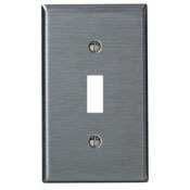 1-Gang Toggle Switch, Wallplate, Midway Size, Stainless Steel