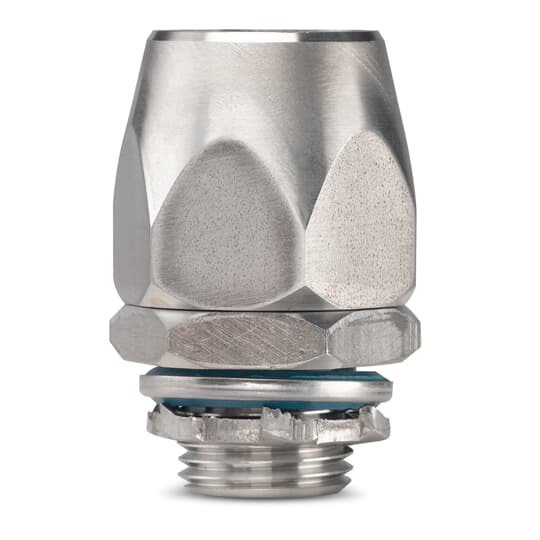 1/2 Inch Stainless Steel Type A Liquidtight Straight Connector With Santoprene Sealing Gasket and Stainless Steel Retaining Ring