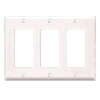 3-Gang Decora/GFCI Decora Wallplate, Midway Size, White