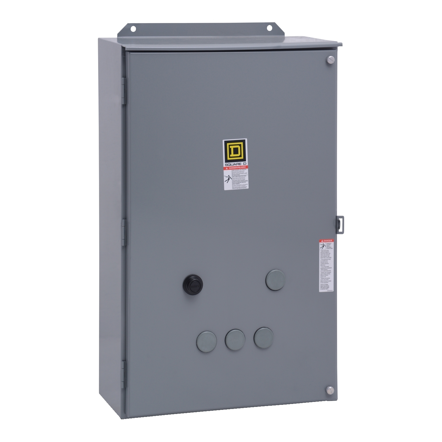 NEMA Motor Starter, Type S, nonreversing, Size 3, 90A, 50 HP at 460 VAC, up to 100 kA SCCR, 3 phase, 3 pole, Motor Logic, 120 VAC coil, NEMA 12