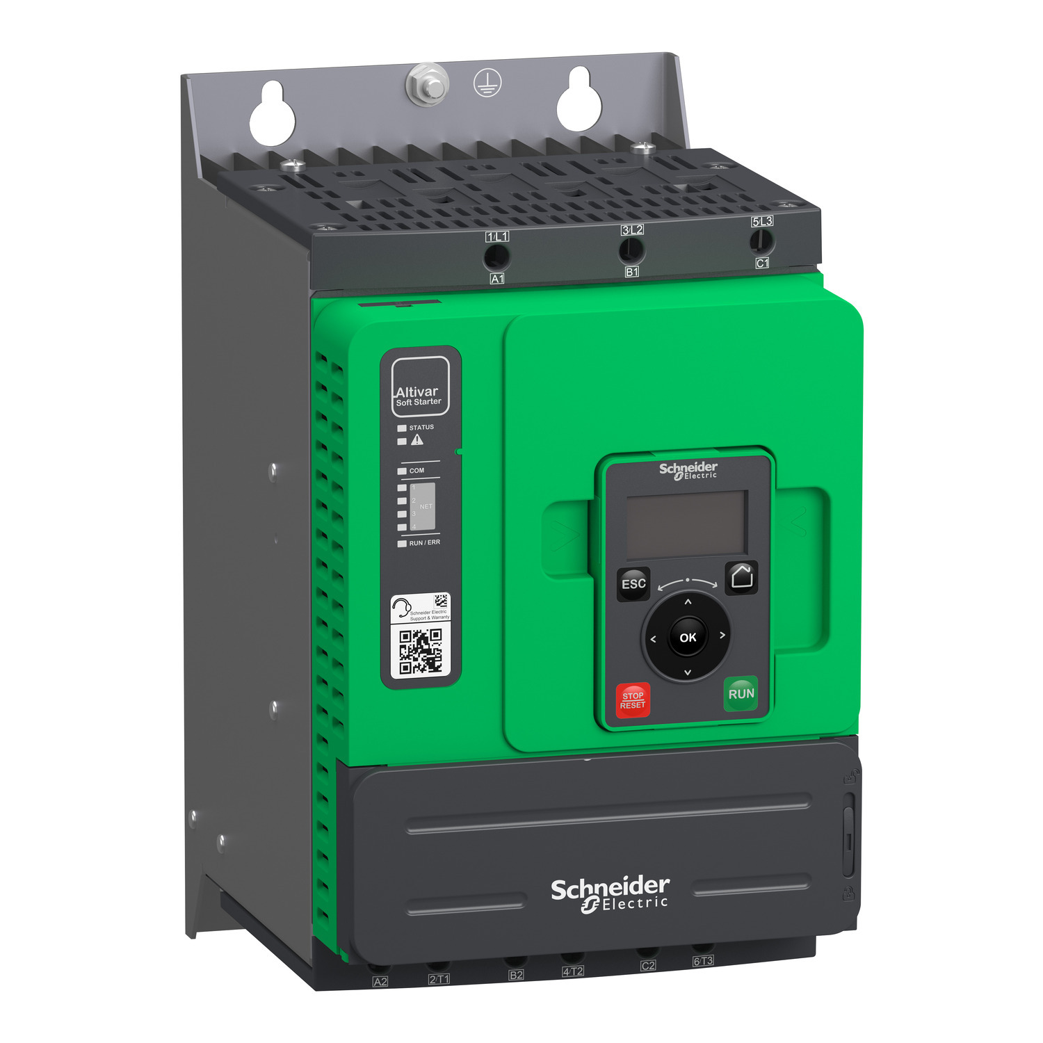 Soft starter, Altistart 480, 17A, 208 to 690V AC, control supply 110 to 230V AC