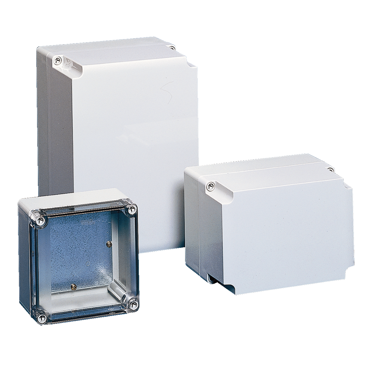 QLine E Enclosure Type 4X, 175x175x75mm, Light Gray, Polycarbonate
