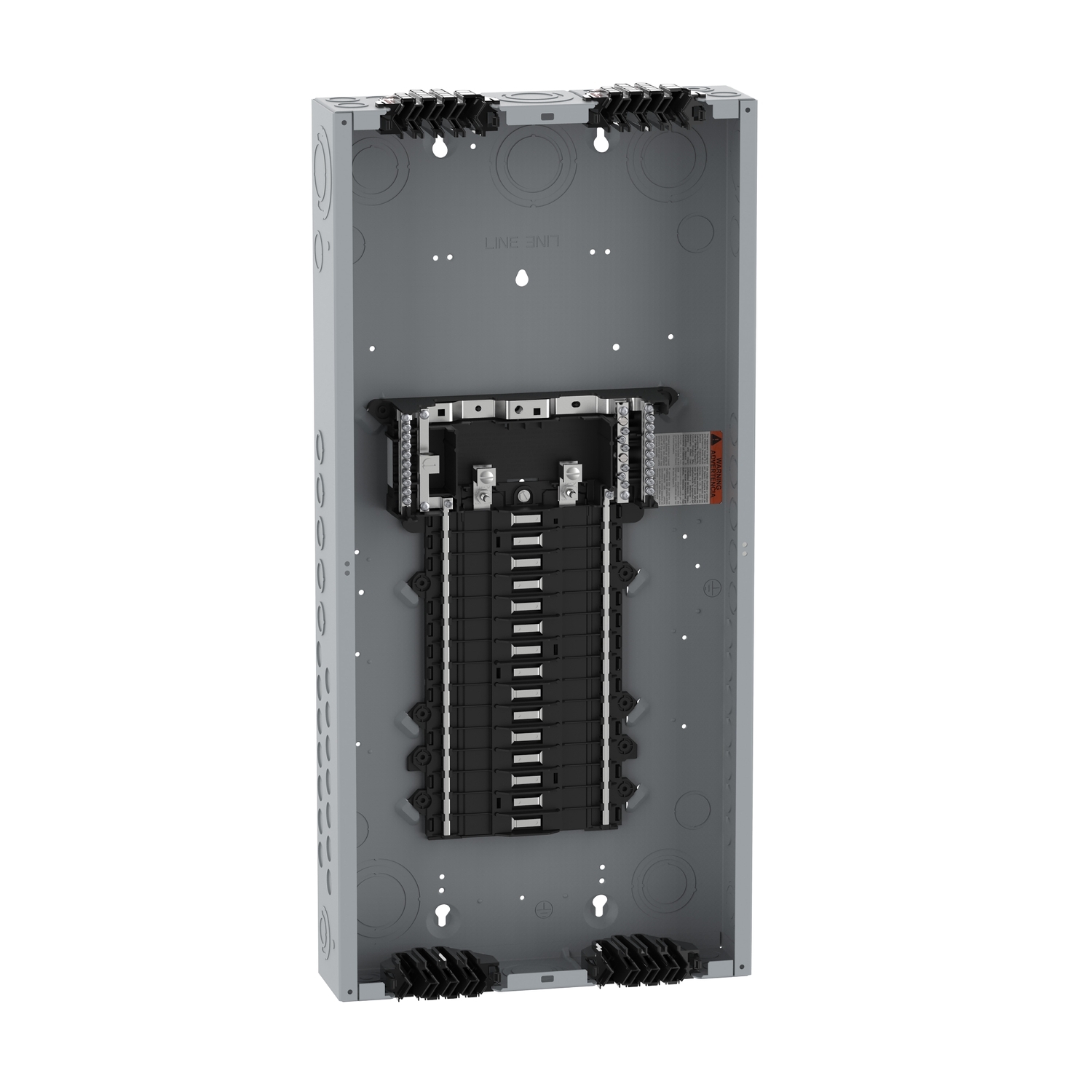 Load center, QO, 1 phase, 30 spaces, 34 circuits, 125A convertible main lugs, PoN, NEMA1, Qwik-grip, gnd bar