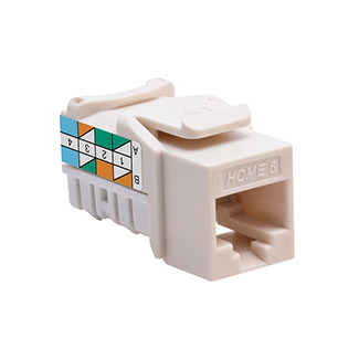 Home 6 Snap-In Connector, T568A Wiring, Light Almond