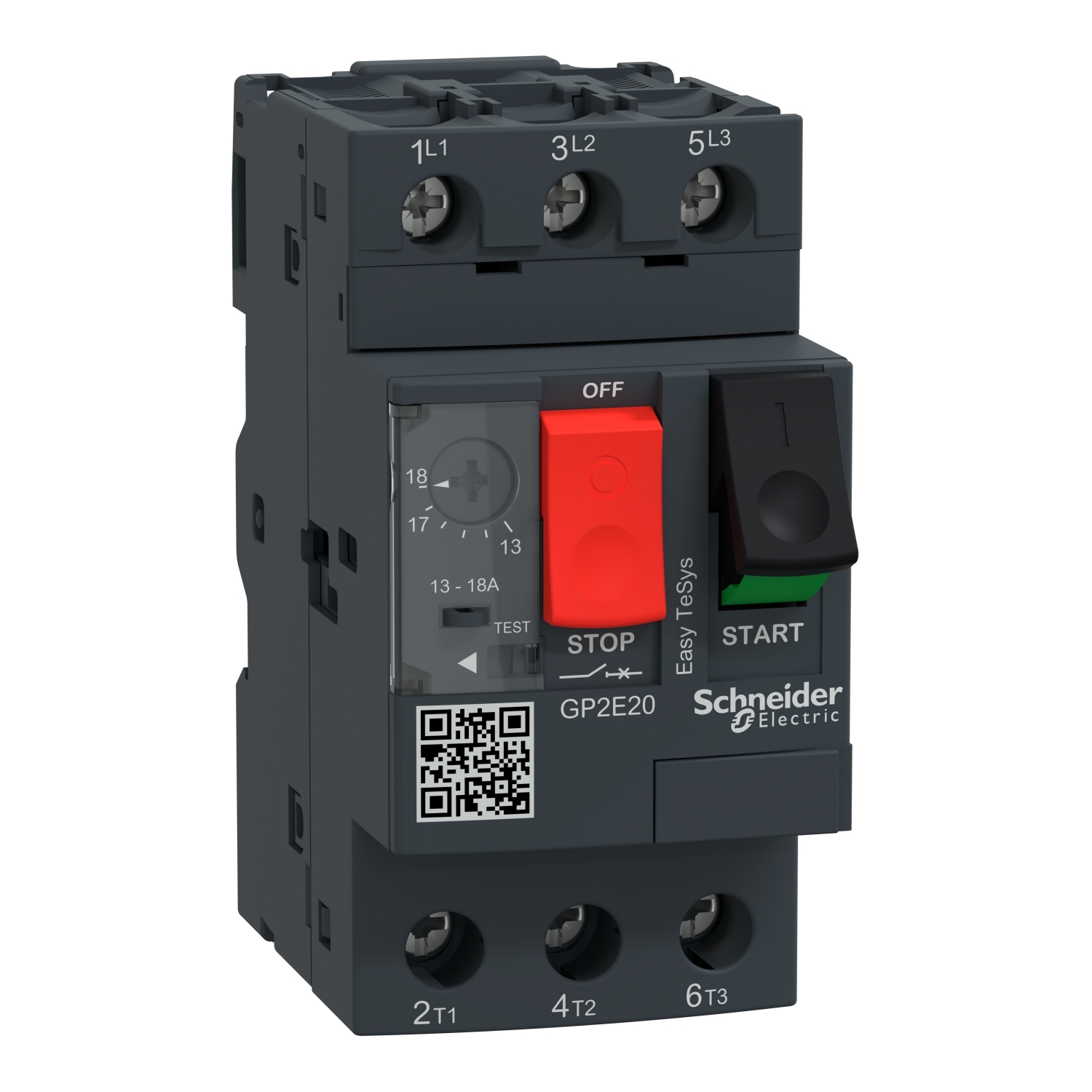Manual motor controller,Easy TeSys GP2E,3P,13-18A,thermal magnetic trip,screw clamp terminals