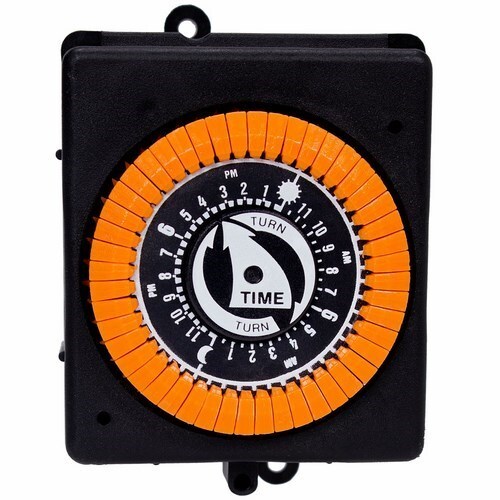 These timers provide automatic control for pumps, cleaners and other types of loads. Timers have three-way mounting, flush in round opening, raised in rectangular opening or on base. Quick connect terminals for easy installation.