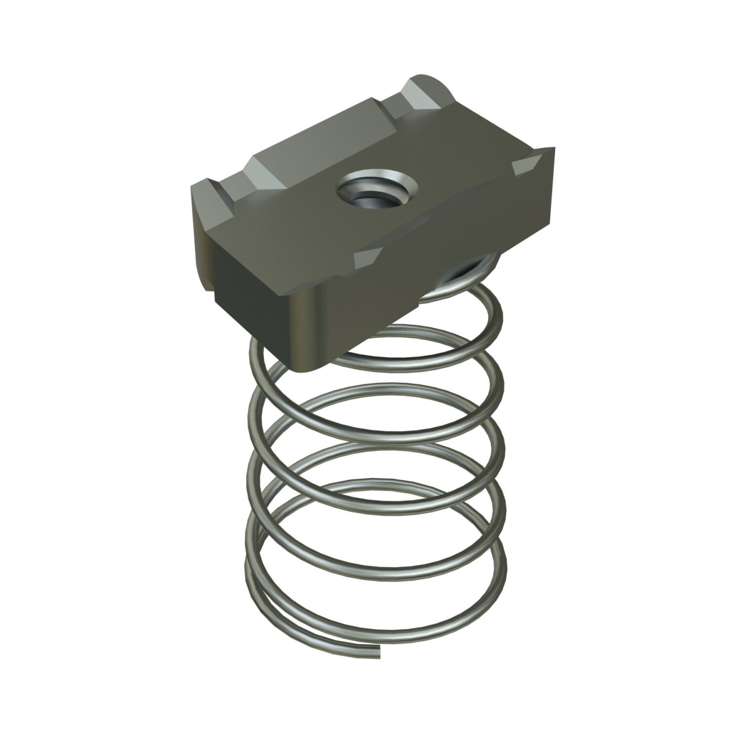 UNISTRUT CHANNEL NUT, #10-32, 0.55"x 0.948x 0.694, WITH STD SPRING, EG