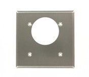2-Gang Flush Mount 2.15-Inch Diameter, Offset Device Receptacle Wallplate, Device Mount, Aluminum