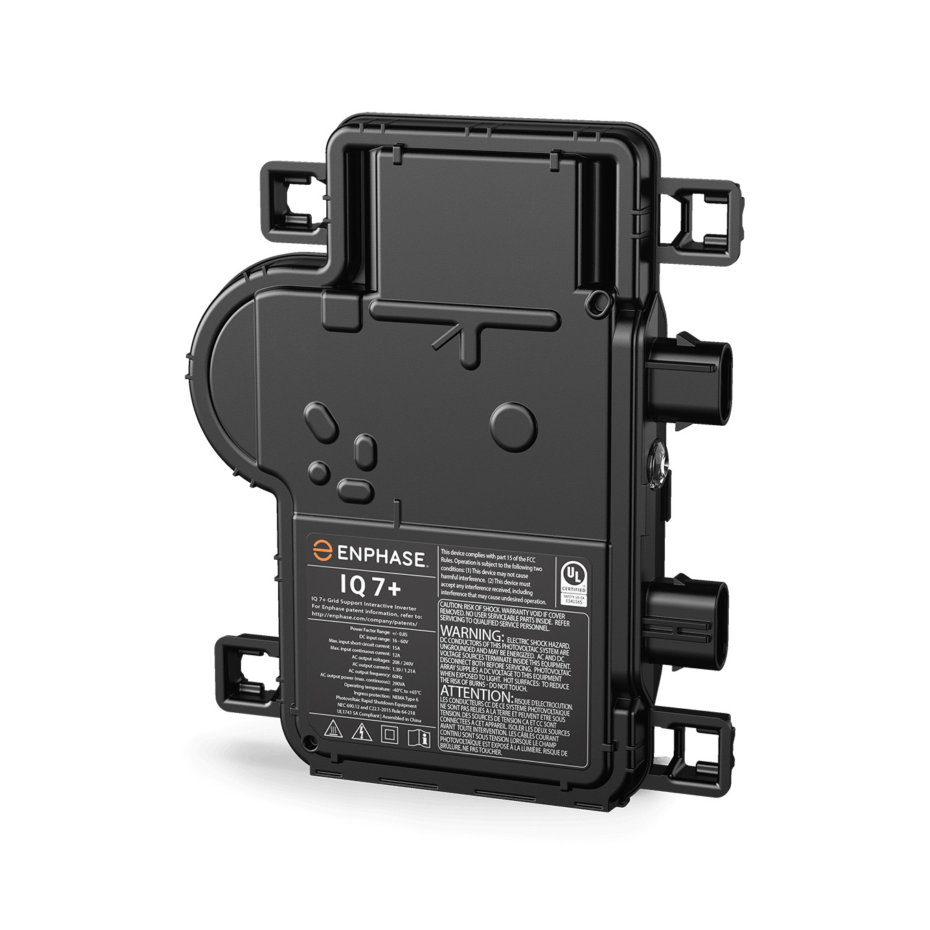 IQ 7+ Microinverter, compatible with 60- and 72- cell PVmodules