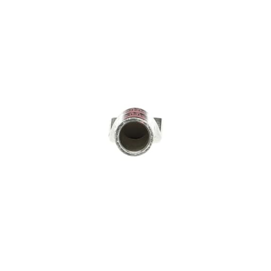 Copper Two-Hole Lug, Long Barrel, Blind End, Max 35kV, Wire Size 1/0 AWG, 1/4 Inch Bolt Size, 3/4 Inch Hole Spacing, Tin Plated, Die Code 42, Die Color Code Pink