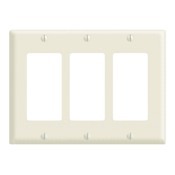 3-Gang Decora/GFCI Decora Wallplate, Midway Size, Light Almond