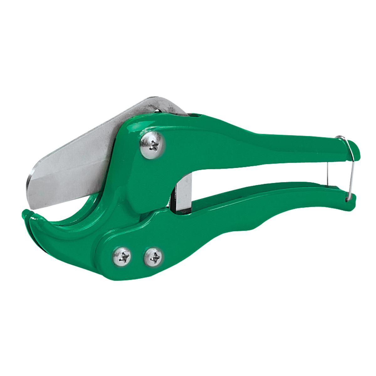 Ratchet action for fast, easy cutting.     Heat-treated, replaceable steel blade for long cutting life.     Rugged metal alloy frame for durability.