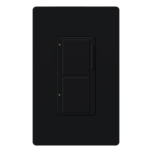 Maestro Incandescent/Halogen Dimmer and Switch, Single-pole, 120V/300W dimmer, 2.5A switch in black