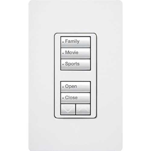 Lutron RadioRA 2 seeTouch Wall Mount Designer Keypad, Dual Group with 1 Raise/Lower  - White