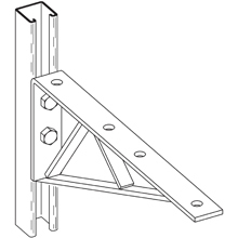 Eaton B-Line series bracket, 6" H x 16.5" L x 1.62" W, Steel, Electro-plated