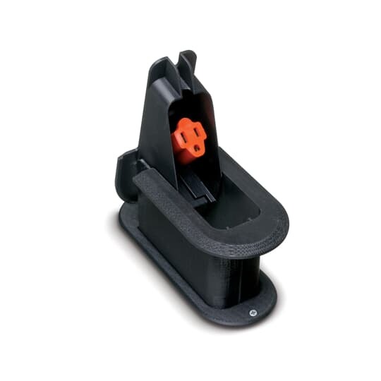 Deck Grommet, Length 8.37 Inches, Width 3.5 Inches, Depth 5.13 Inches, Black, Non-Metallic, Includes Cord Lock and Screw and Two Flange Screws, #8 x 3/4 Inch Wood Screw