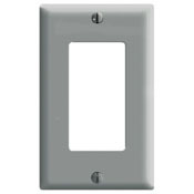 1-Gang Decora/GFCI Device Decora Wallplate, Standard Size, Thermoset, Device Mount, Gray