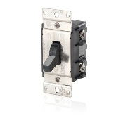 40 Amp, 600 Volt, Double-Pole, Single Phase AC Motor Starter, Suitable as Motor Disconnect, Toggle, Industrial Grade, Non-Grounding, Black