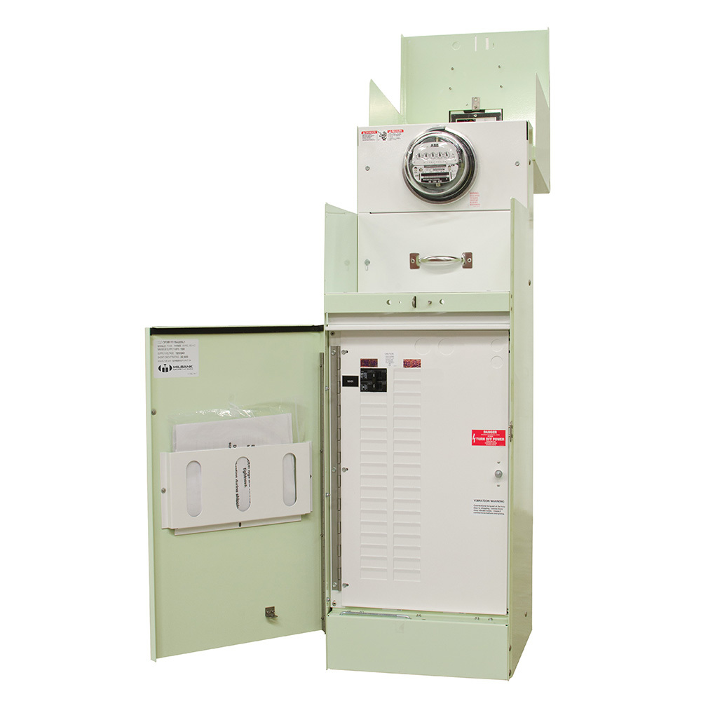CP3B52119A22 Ringless, 200 Amp, 240V, 4 Term, Main Circuit Breaker, 24 Circuit Load Center, 22k, Mint Green