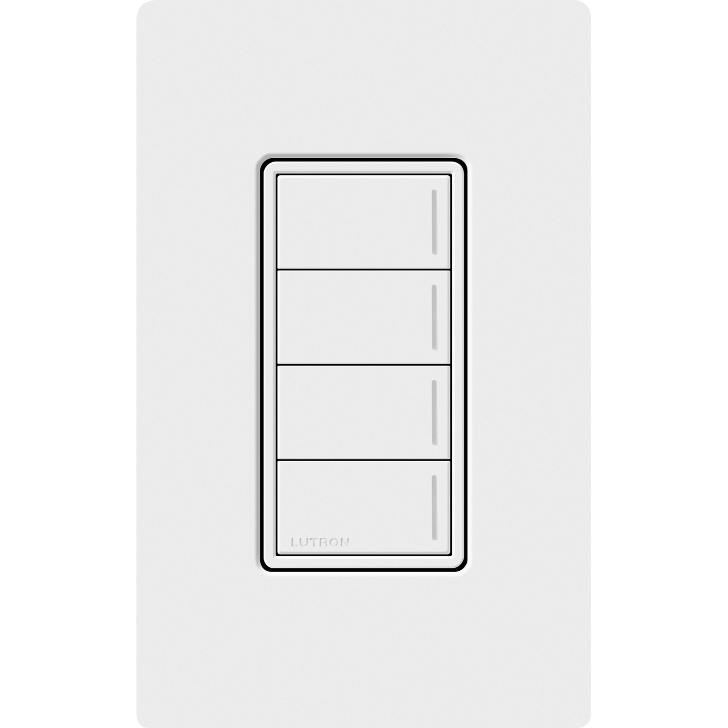 RadioRA 3 Sunnata RF 4-Button Keypad (default printing), 120-277 V, 50/60 Hz, 0.25 A, white