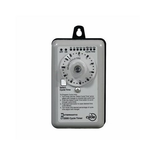 Percentage Cycle Timer is a field adjustable timer, offering true flexibility for repetitive cycle times via upfront control button. This timer provides repetitive cycling for fans, misters, foggers, feeders, process equipment, oil pumps, irrigation, nurseries, and other short cycle applications. The timer enclosure includes two slotted mounting holes on 5" centers and a 0.5" knockout for conduit connection.
