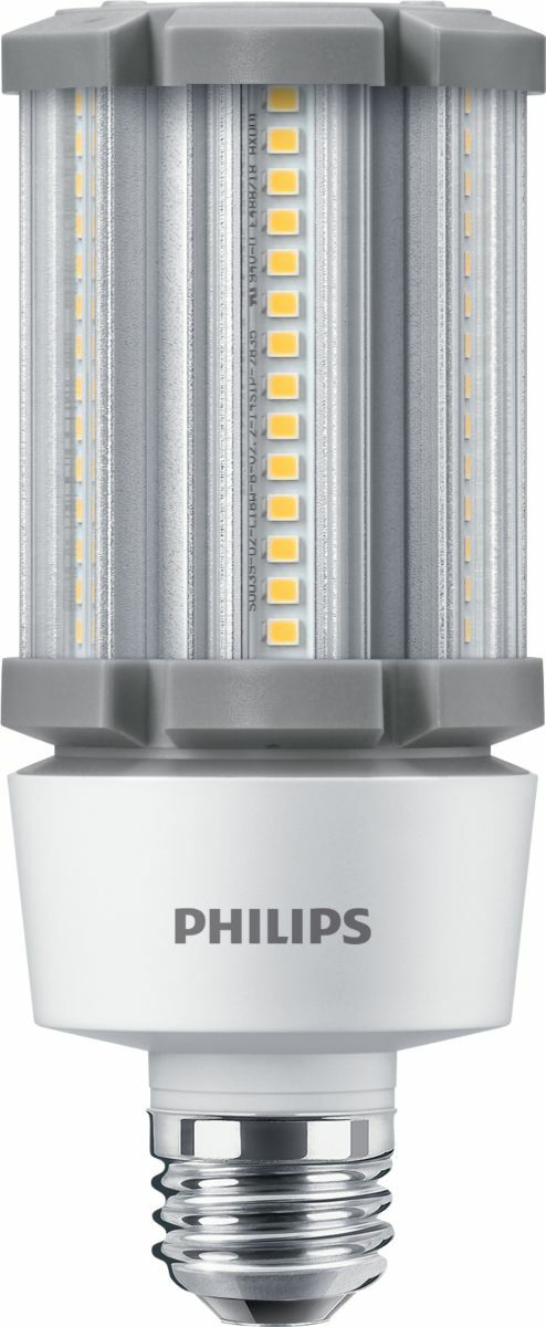 Instant retrofit, instant savings Energy savings of <gt/>50%;omni-directional lighting enabling use in a variety of applications Philips Corn Cob HID replacement lamps are perfect LED replacement for a variety of outdoor applications.  High intensity illumination, which means you get added visibility for applications like streets, public areas, and much more for a fraction of the energy used by conventional HID. Standard EX39 base to replace metal halide lamps and E39 options;Available in 3000K, 4000K and 5000K CCTs;Available in ranges between 70W and 400W replacements options and upto 16,800 lumens;3-year limited warranty;Surge 4&6 KV Wall packs, Shoeboxes, Post-Top fixtures;Parking lots, public areas and office outdoor fixtures