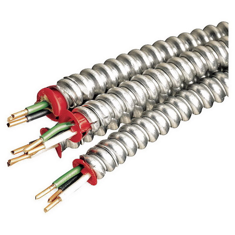 MC Armorlite Cable, 10 AWG, 3 Conductors, Solid, 250 Foot Coil