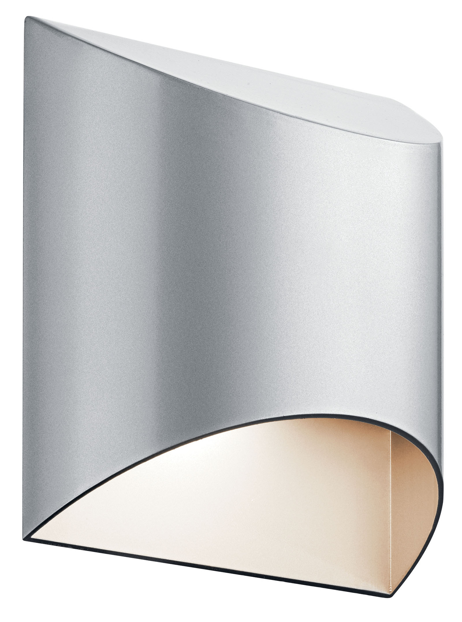 The Wesley 7.5in; LED 1 light outdoor wall light features a contemporary look with its half moon design in Platinum finish. The Wesley wall light is perfect in a modern environment.