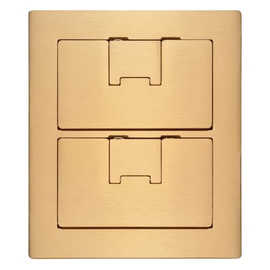 Two Gang Rectangular Floor Box Cover, Width 7.13 Inches x Length 8.25 Inches, Brass