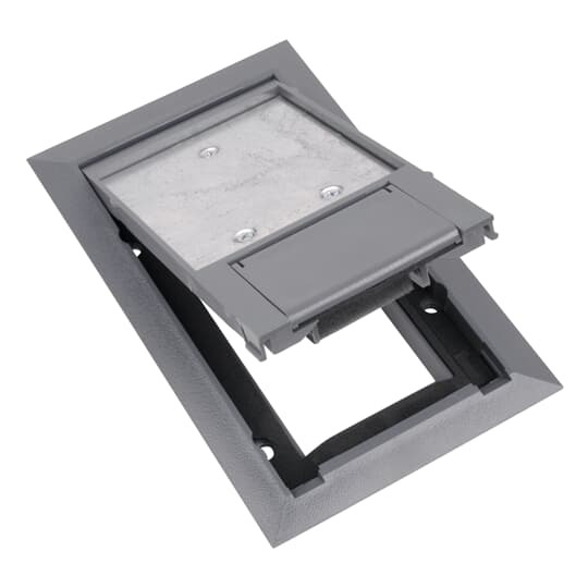 Recessed Service Floor Box Cover, Length 8-1/8 Inches, Width 5-1/8 Inches, Gray, Polycarbonate with 5/32 Inch Steel Plate