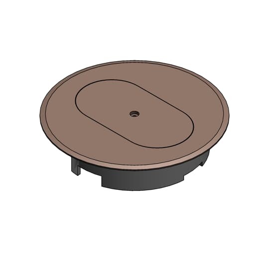Cover for Round Floor Box, Diameter 5.69 Inches, Color Caramel, Non-Metallic, For use with Duplex Devices