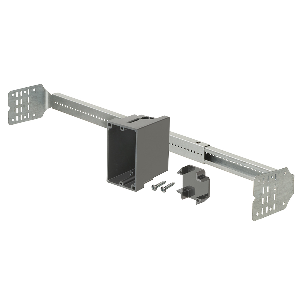 Save time with Arlington's SLIDERBAR kits! Kit includes SLIDERBAR (SL24) and single gang non-metallic box with installation screws and slider clip (SLB101).