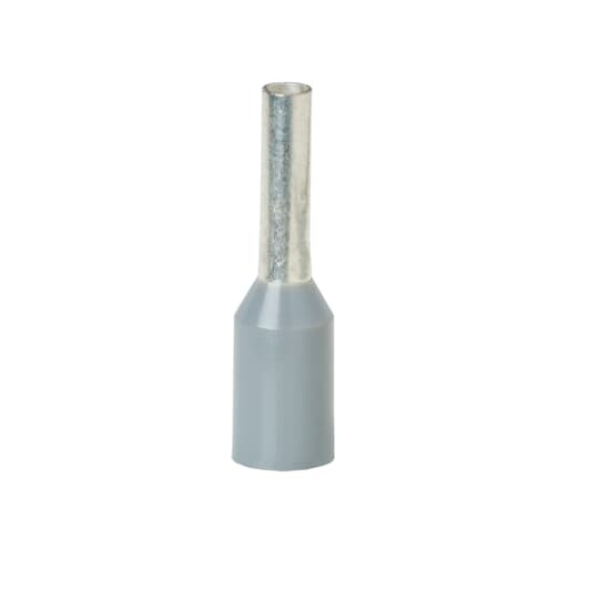 Polypropylene-Insulated Ferrule, Total Length .416 Inches/10.5mm, Pin Length .236 Inches/6.0mm, Pin Diameter .031 Inches/.8mm, Base Diameter .079 Inches/2.0mm, Wire Range #26 AWG/.14mm2, Color Gray, Copper, Tin Plated