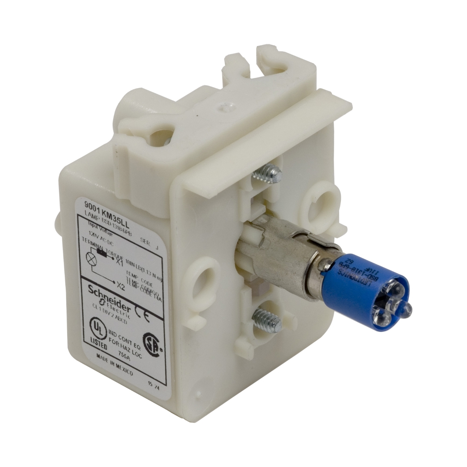 30mm Push Button, Types K, SK or KX, light module, blue LED lamp, 24/28 VAC/VDC